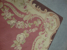 Load image into Gallery viewer, Vintage Cottage Petit Point Needlepoint Floral Area Rug 90&quot;x111&quot;
