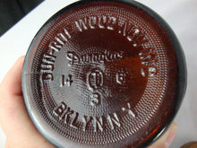 Load image into Gallery viewer, Vintage Dun Rite Dark Amber Humidor Jar with Wood Lid
