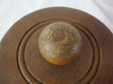Load image into Gallery viewer, Vintage Dun Rite Dark Amber Humidor Jar with Wood Lid
