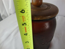 Load image into Gallery viewer, Vintage Dun Rite Dark Amber Humidor Jar with Wood Lid
