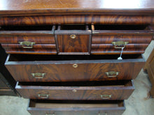 Load image into Gallery viewer, Antique Empire Flame Mahogany Wood Veneer Highboy Dresser
