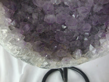 Load image into Gallery viewer, Amethyst Crystal Cluster on Black Metal Stand
