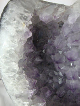 Load image into Gallery viewer, Amethyst Crystal Cluster on Black Metal Stand
