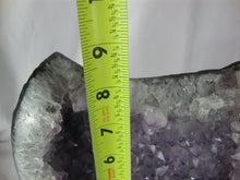 Load image into Gallery viewer, Amethyst Crystal Cluster on Black Metal Stand
