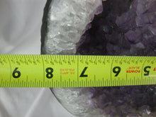 Load image into Gallery viewer, Amethyst Crystal Cluster on Black Metal Stand
