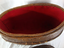 Load image into Gallery viewer, Vintage Indonesian Carved Wood Woven Fishing Creel Basket Purse
