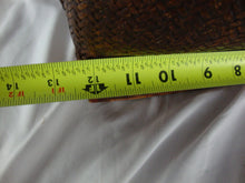 Load image into Gallery viewer, Vintage Indonesian Carved Wood Woven Fishing Creel Basket Purse
