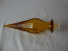 Load image into Gallery viewer, Vintage Empoli Italy Amber Textured Glass Tall Decanter Bottle with Stopper
