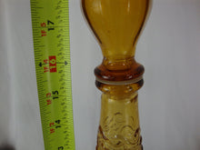 Load image into Gallery viewer, Vintage Empoli Italy Amber Textured Glass Tall Decanter Bottle with Stopper

