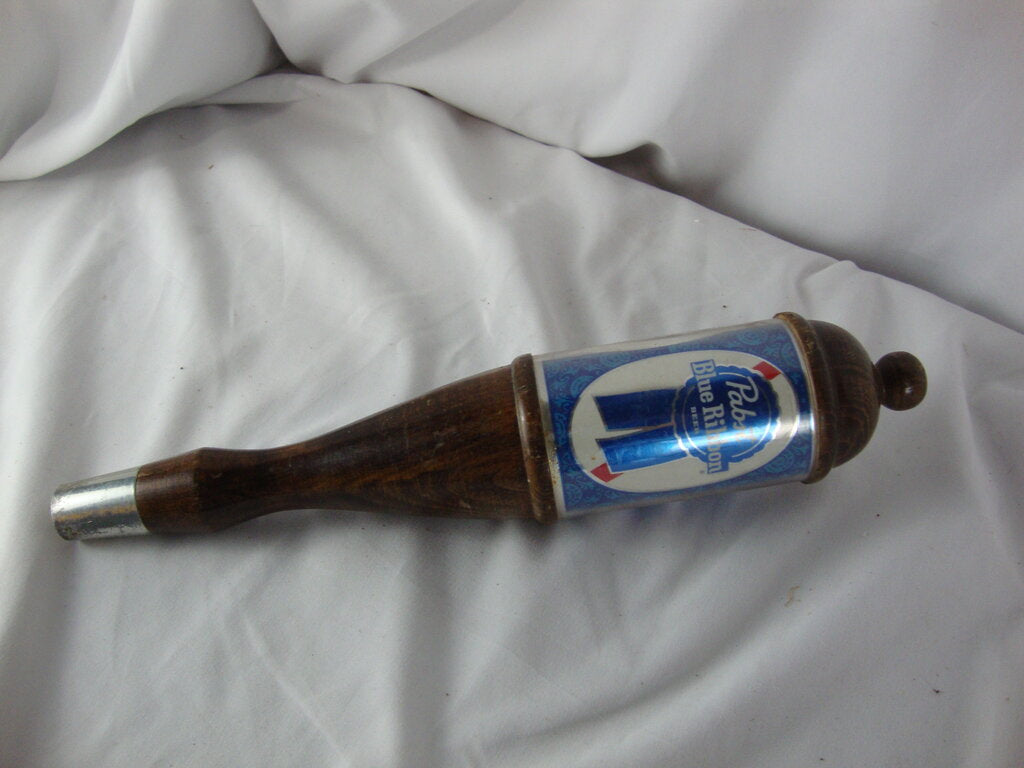 1980's PBR Pabst Blue Ribbon Beer Wooden Tap Handle