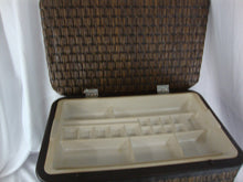 Load image into Gallery viewer, Vintage Redmon Dark Wicker Sewing Craft Basket with Wood Legs
