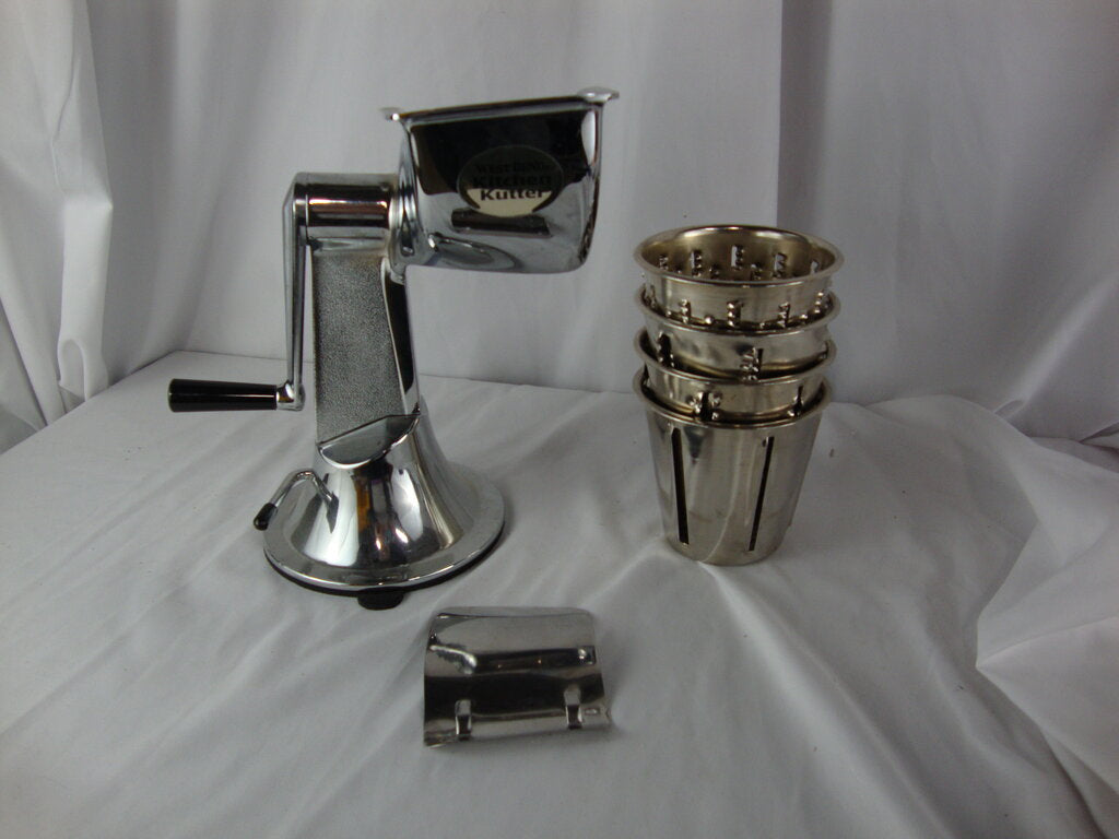 Vintage West Bend Kitchen Kutter Countertop Hand Cutter with Four Cutting Cones