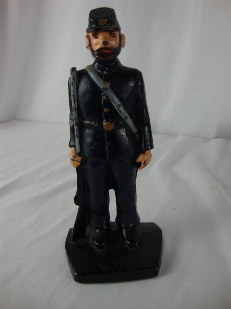 Vintage Cast Iron Civil War Soldier Small Figure Doorstop Bookend