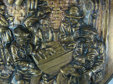 Load image into Gallery viewer, Vintage Brass English Pub Scene Round Wall Plaque
