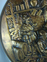 Load image into Gallery viewer, Vintage Brass English Pub Scene Round Wall Plaque
