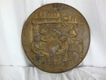Load image into Gallery viewer, Vintage Brass English Pub Scene Round Wall Plaque
