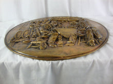 Load image into Gallery viewer, Vintage Brass English Pub Scene Round Wall Plaque
