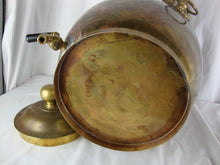 Load image into Gallery viewer, Vintage Brass Tin Lined Beverage Dispenser Samovar with Guardian Lion Side Pulls and Lid NO STAND
