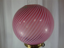 Load image into Gallery viewer, Vintage Fenton Cranberry Swirl Electric Lamp Brass Base
