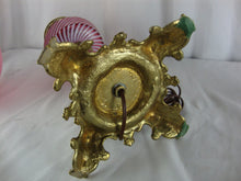 Load image into Gallery viewer, Vintage Fenton Cranberry Swirl Electric Lamp Brass Base
