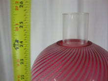 Load image into Gallery viewer, Vintage Fenton Cranberry Swirl Electric Lamp Brass Base
