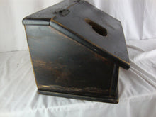 Load image into Gallery viewer, Vintage Black Painted Pine Farmhouse Bread Box Hinged Lid

