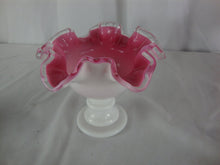 Load image into Gallery viewer, Vintage Fenton Pink Peach Crest Pedestal Candle Holder
