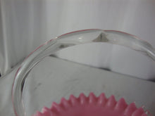 Load image into Gallery viewer, Vintage Pink Peach Crest Glass Basket with Clear Handle

