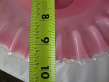 Load image into Gallery viewer, Vintage Pink Peach Crest Glass Basket with Clear Handle

