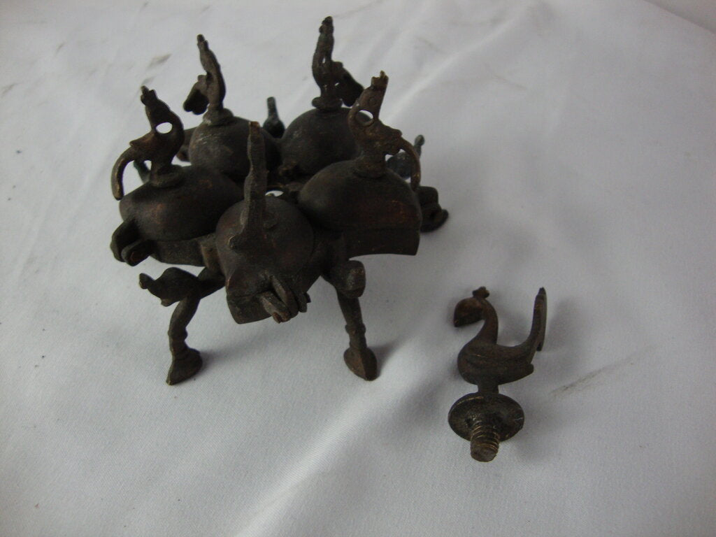 Vintage Nepal Brass Metal Bird of Paradise Mini Spice Box