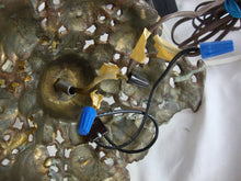 Load image into Gallery viewer, Antique Brass Marble Electrified Table Lamp with Clear Chimney Pink Glass Top Globe
