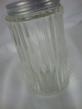 Load image into Gallery viewer, Vintage Hoosier Sellers Vertical Ribbed Spice Jar Bottle with Metal Lid
