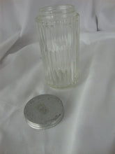 Load image into Gallery viewer, Vintage Hoosier Sellers Vertical Ribbed Spice Jar Bottle with Metal Lid
