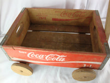 Load image into Gallery viewer, Vintage Enjoy Coca Cola Crate Wooden Wagon with Pull Handle

