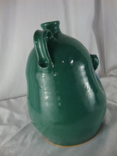 Load image into Gallery viewer, Marvin Bailey Folk Art Potter Green Blue Face 5 Tooth Jowly Ugly Face Jug 11 Inch
