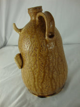 Load image into Gallery viewer, Marvin Bailey Folk Art Potter Alkaline Glaze Tan 9 Inch Devil Ugly Face Jug
