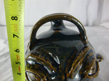 Load image into Gallery viewer, Marvin Bailey Folk Art Pottery Blue Green Top Handle Back Spout 7 Inch Ugly Face Jug
