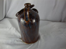 Load image into Gallery viewer, Marvin Bailey Folk Art Pottery Brown Blue Brown Snake Face Jug 9 Inch
