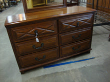 Load image into Gallery viewer, Vintage Young Hinkle Country Spanish Oak Six Drawer Dresser With Removable Rectangular Mirror
