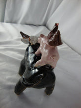 Load image into Gallery viewer, Lynn Bailey Pottery Black Bull Cow Pig Hen on Back Lamb on Neck 6 Inch
