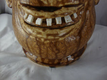 Load image into Gallery viewer, Marvin Bailey Folk Art Potter Alkaline Glaze Tan 10 Inch Ugly Face Jug
