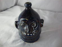 Load image into Gallery viewer, Marvin Bailey Folk Art Pottery Mini Dark Blue 4 Tooth Ugly Jug 4.5 Inch
