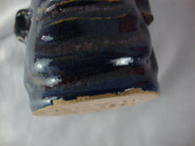 Load image into Gallery viewer, Marvin Bailey Folk Art Pottery Mini Dark Blue 4 Tooth Ugly Jug 4.5 Inch
