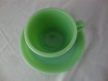 Load image into Gallery viewer, Vintage Fire King Jadeite G299/G295 Restaurant Teacup and Saucer Set
