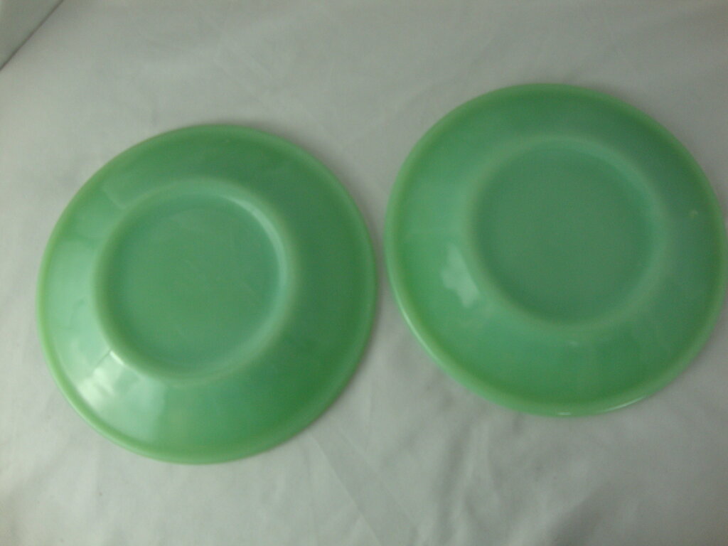Vintage Fire King Jadeite G297 Restaurant Pie Salad Plate Set of 2