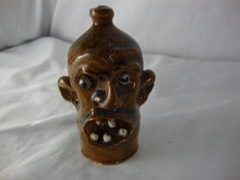 Load image into Gallery viewer, Marvin Bailey Folk Art Pottery Mini Brown Blue 5 Tooth Ugly Jug 3.5 Inch
