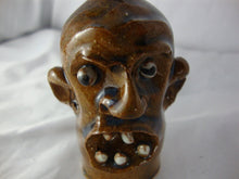 Load image into Gallery viewer, Marvin Bailey Folk Art Pottery Mini Brown Blue 5 Tooth Ugly Jug 3.5 Inch
