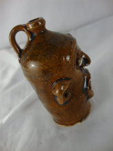 Load image into Gallery viewer, Marvin Bailey Folk Art Pottery Mini Brown Blue 5 Tooth Ugly Jug 3.5 Inch
