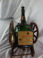 Load image into Gallery viewer, Vintage Courvoisier Cognac Empty Gallon Bottle on Canon Pour Stand
