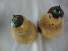 Load image into Gallery viewer, Vintage Japan Kokeshi Wood Bobble Head Dolls Set of 2
